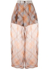 Armani oversized check sheer trousers