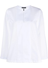 Armani panelled-bib cotton blouse