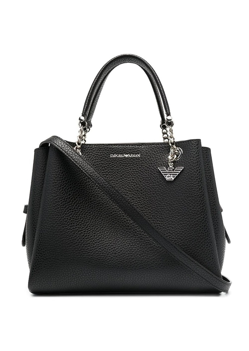 Armani pebbled effect chain strap tote bag