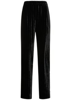 Armani Pinstripe Velvet Straight Pants