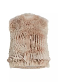 Armani Pleated & Dyed Shearling Vest