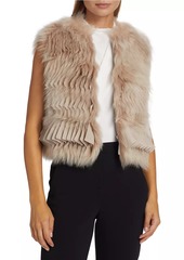 Armani Pleated & Dyed Shearling Vest