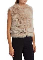 Armani Pleated & Dyed Shearling Vest