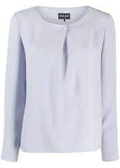 Armani pleated detail long-sleeved blouse