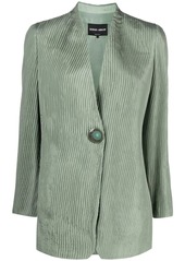 Armani pleated-detail silk blazer