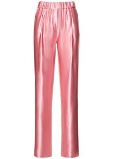 Armani Pleated Silk & Linen Straight Pants