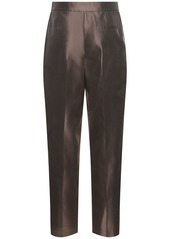 Armani Pleated Silk High Rise Straight Pants