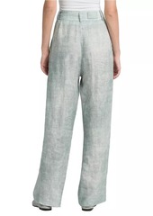 Armani Pleated Wide-Leg Linen Pants