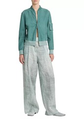 Armani Pleated Wide-Leg Linen Pants