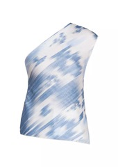 Armani Printed One-Shoulder Blouse