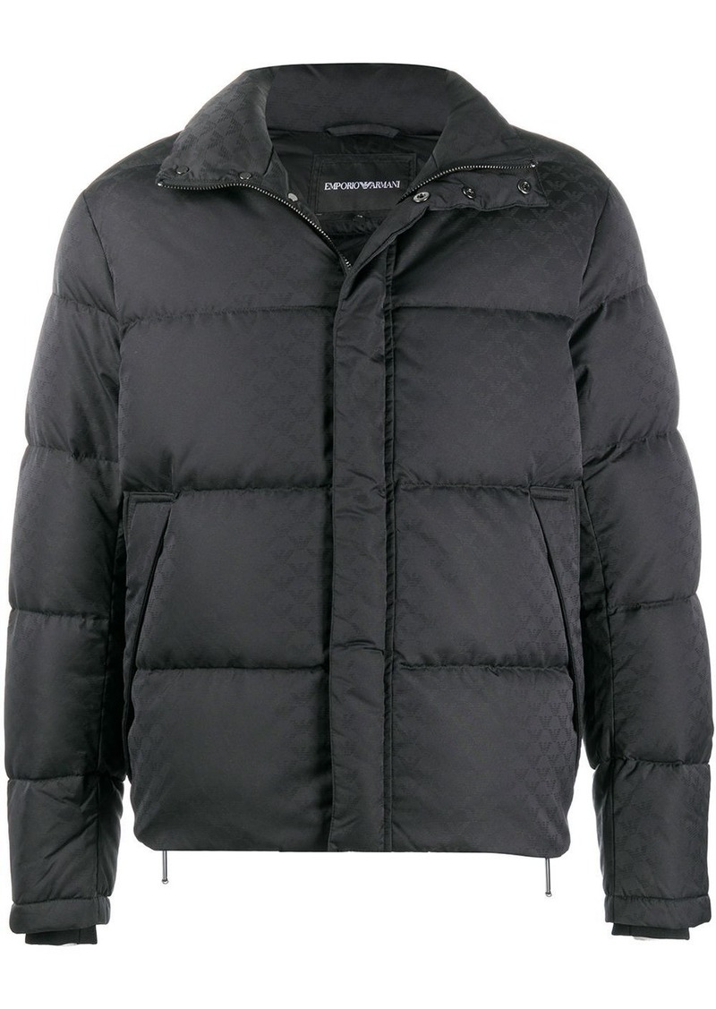 Armani quilted down monogram coat