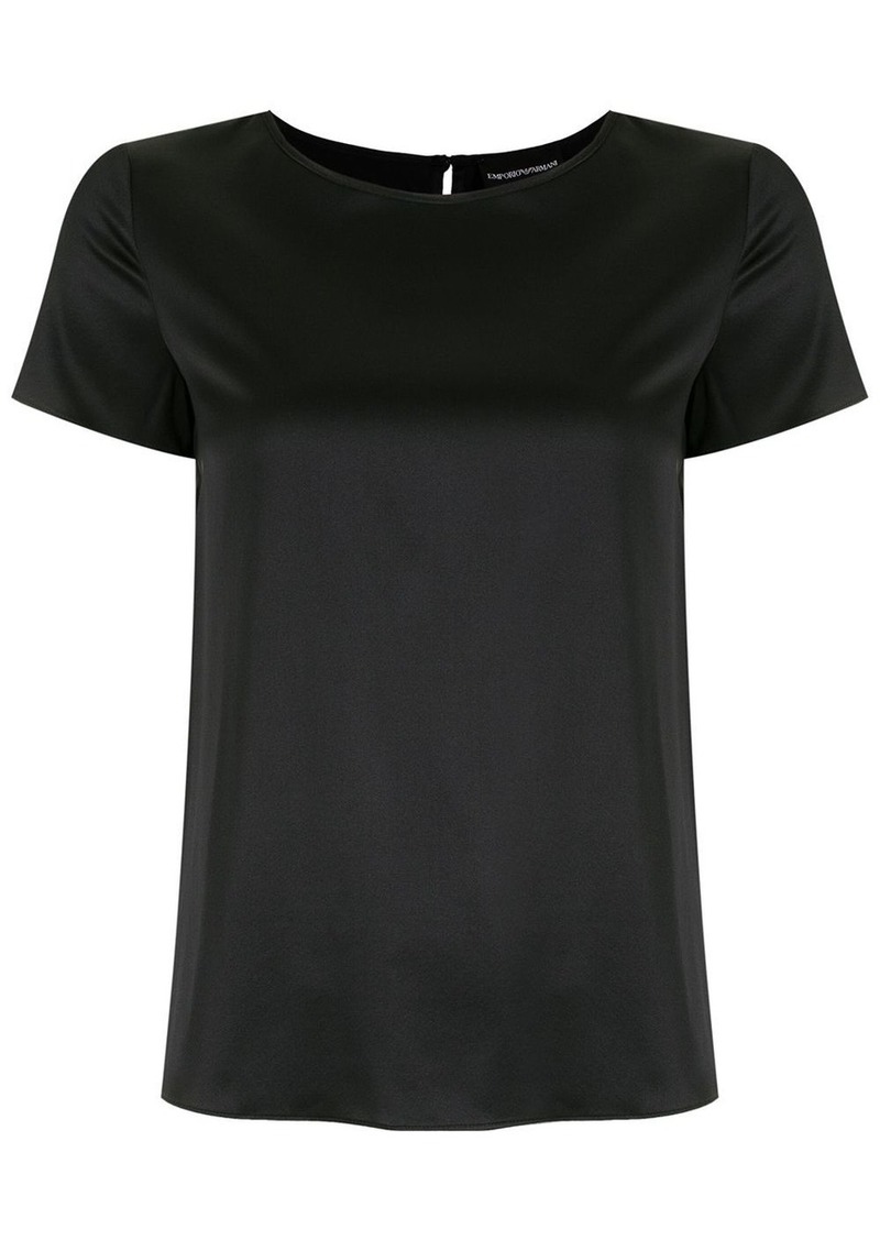 Armani round-neck stretch-silk T-shirt