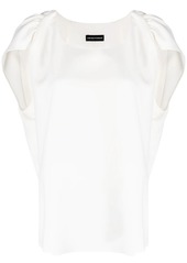 Armani ruched-detail short-sleeved blouse