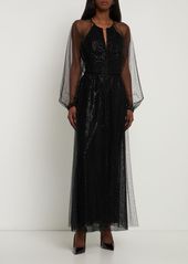 Armani Sequined Tulle Long Gown