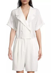 Armani Short-Sleeve Double-Breasted Romper