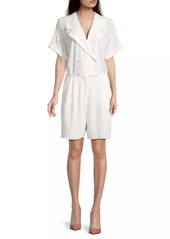 Armani Short-Sleeve Double-Breasted Romper