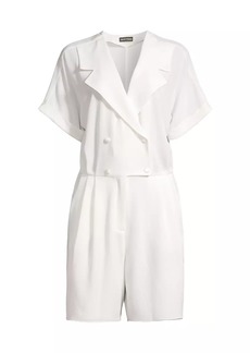Armani Short-Sleeve Double-Breasted Romper