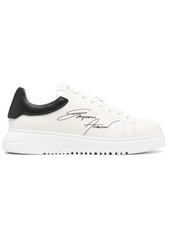 Armani signature logo-print leather sneakers