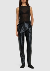 Armani Silk & Linen High Waist Straight Pants