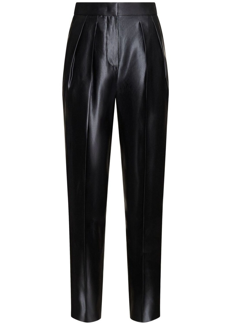 Armani Silk & Linen High Waist Straight Pants