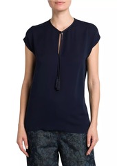 Armani Silk Georgette Keyhole Blouse