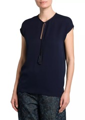 Armani Silk Georgette Keyhole Blouse