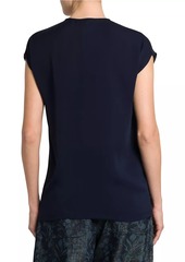 Armani Silk Georgette Keyhole Blouse