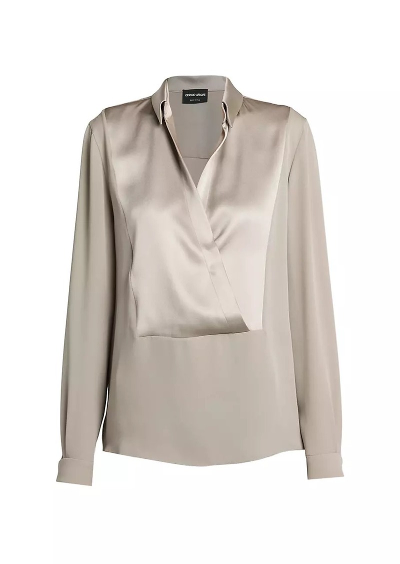 Armani Silk Paneled Blouse