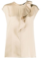 Armani silk ruffle trim blouse