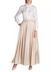 Armani Silk Twill Pleated Maxi Skirt