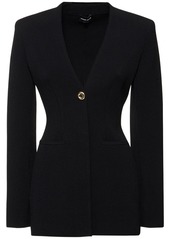 Armani Single Breasted Viscose Blend Blazer