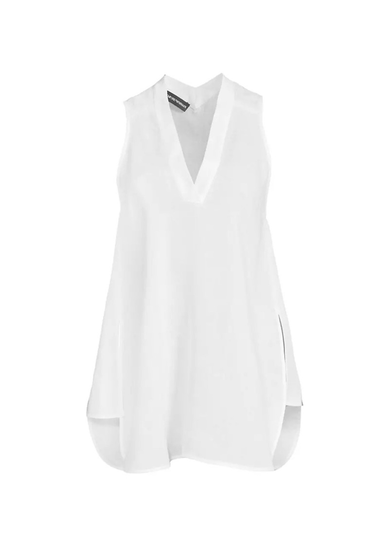 Armani Sleeveless Linen Blouse