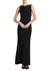 Armani Sleeveless Silk Cut-Out Gown