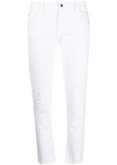 Armani slim-fit distressed cropped jeans