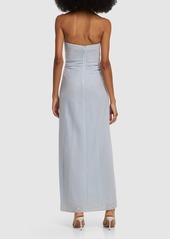 Armani Strapless Draped Jersey Long Dress