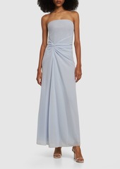 Armani Strapless Draped Jersey Long Dress