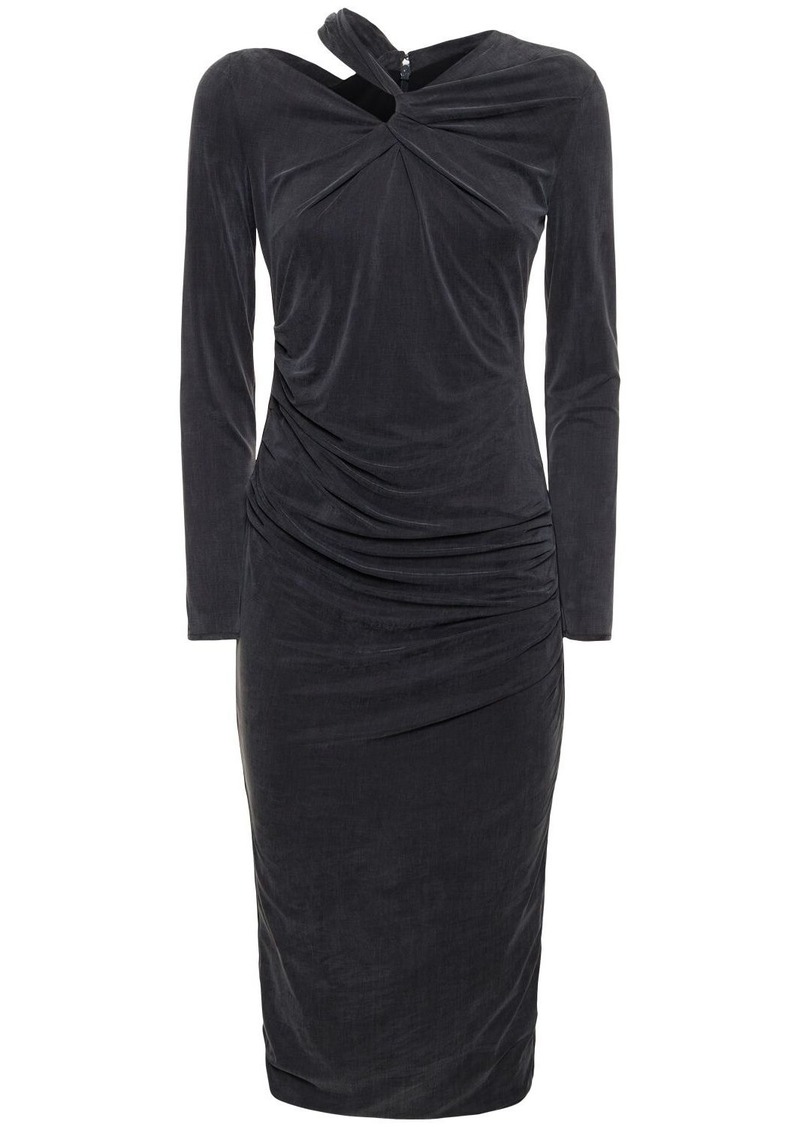 Armani Stretch Jersey Long Sleeve Midi Dress