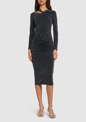 Armani Stretch Jersey Long Sleeve Midi Dress