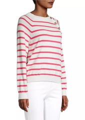 Armani Striped Buttoned Knit Top
