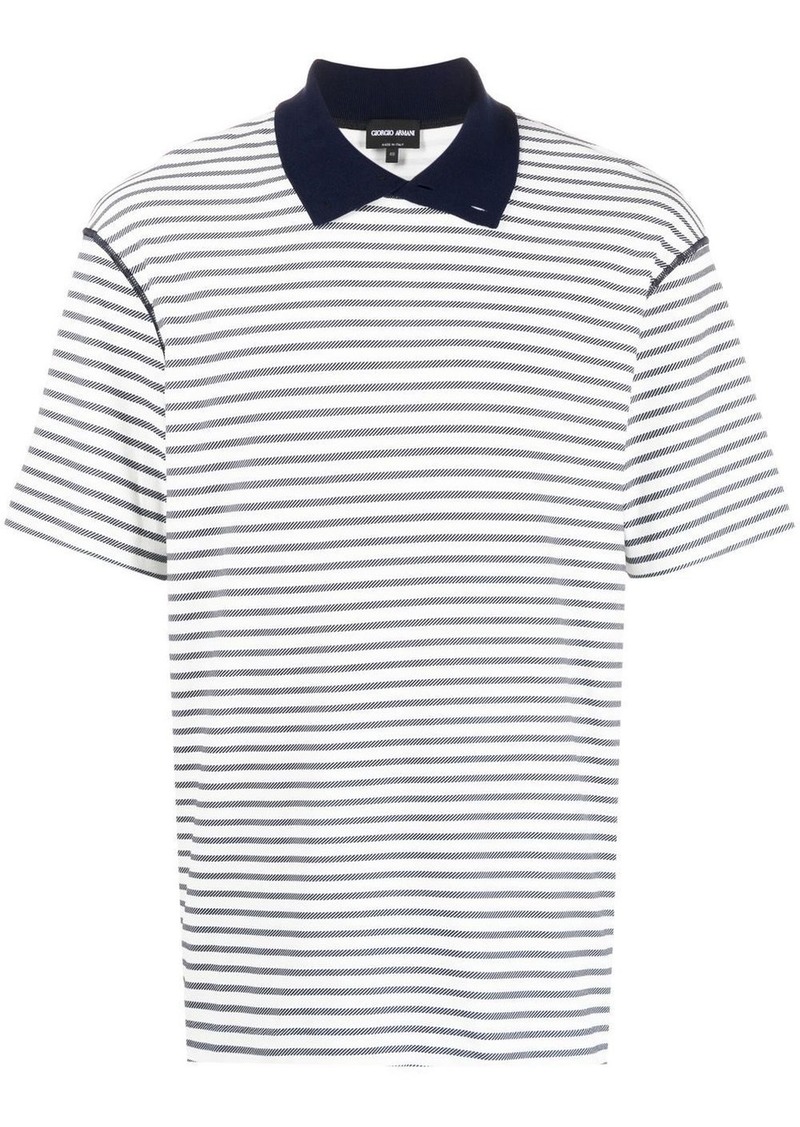 Armani striped short-sleeve polo shirt