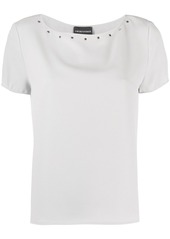 Armani studded boat neck T-shirt