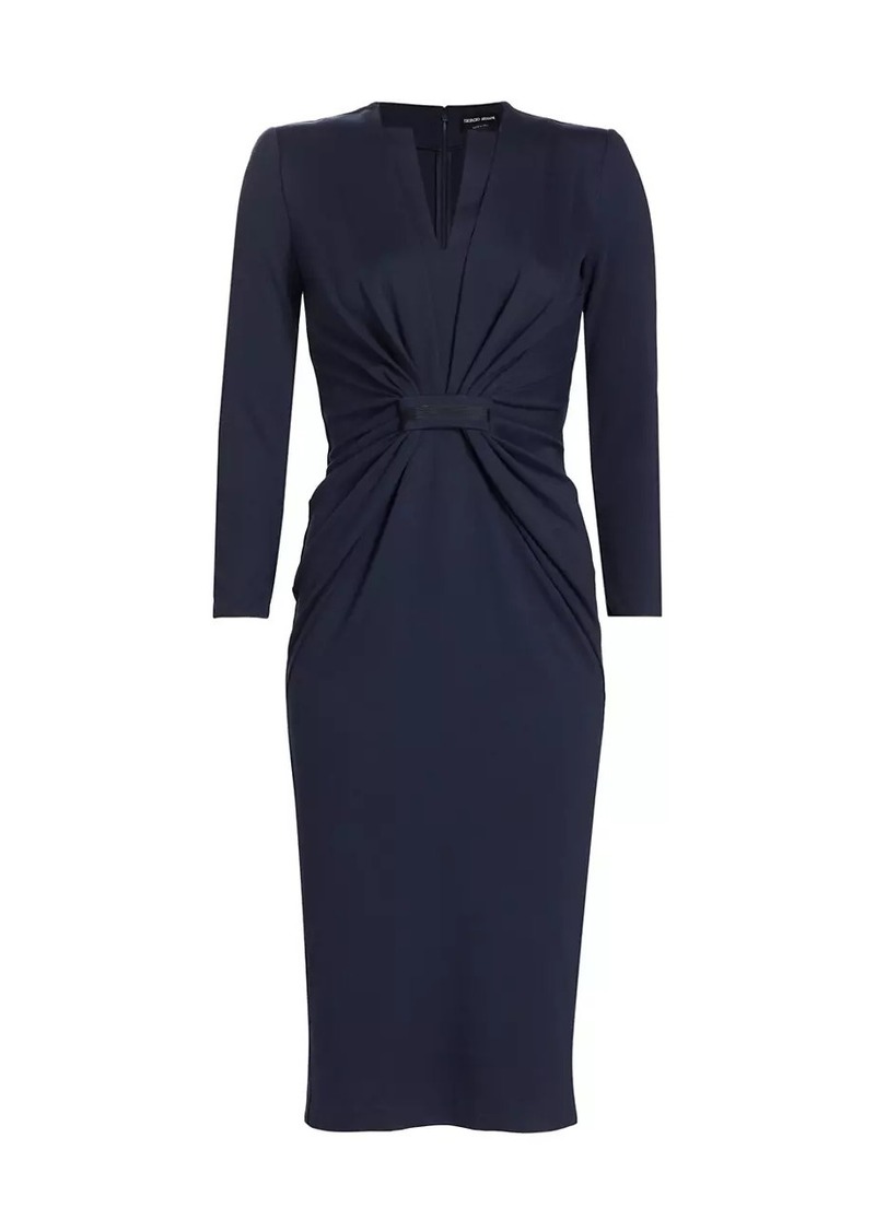 Armani Tab-Front Jersey Sheath Dress