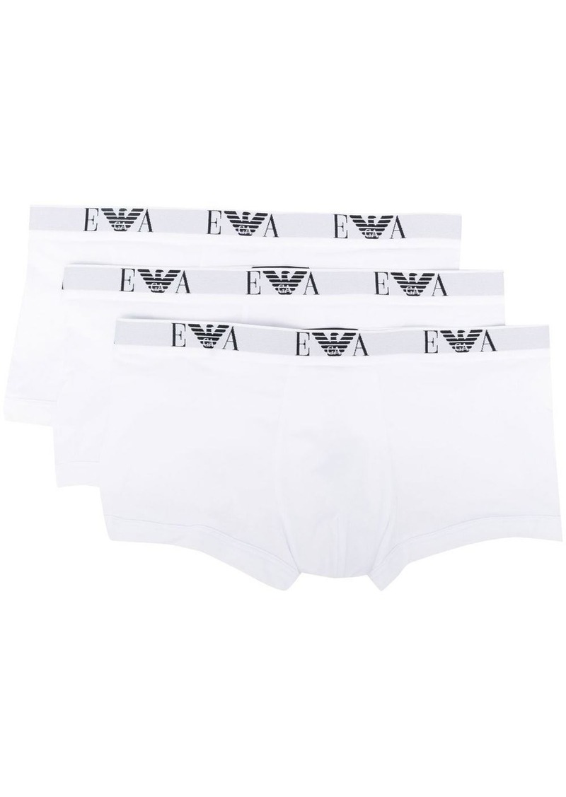 Armani three-pack logo-band boxers