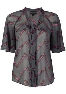 Armani tie-front zigzag blouse