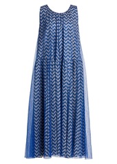 Armani Tile-Print Silk A-line Dress