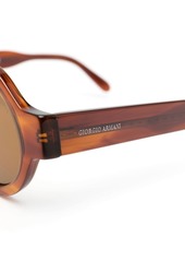 Armani tinted-lens round-frame sunglasses