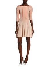 Armani Tubular Knit Full Skirt Short Dress