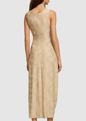Armani Viscose Jacquard Sleeveless Long Dress