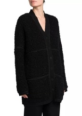 Armani Wool-Blend Textured Longline Cardigan