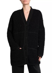 Armani Wool-Blend Textured Longline Cardigan